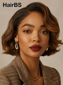 Lace front Wig bob brown 100% Human Hair