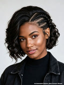Lace front 13x6 Braided hairstyle wig bob curly wave
