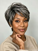 Lace closure 7x5 Pixie wig straight Salt and Pepper