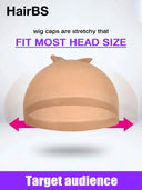 HairBS Wig Cap Set, 5 Packs (10 pcs,Brown) – Soft, light, Breathable Caps Fit for Wigs