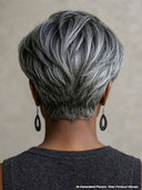 Lace closure 7x5 salt and pepper pixie cut wig side part