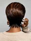 Lace front 13x4 Pixie wig straight with honey bangs