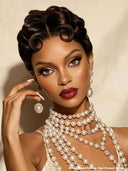 Lace front 13x4 pixie wig black middle part