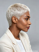 Full lace wig pixie cut silver 100% Human Hair