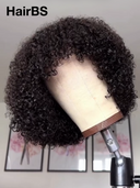 Glueless wig Machine Made curly wave with bangs Natural Black 100% Human Hair