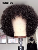 Glueless wig Machine Made curly wave with bangs Natural Black 100% Human Hair