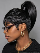 Pre-styled Lace front 13x4 wig Updo with ponytail black