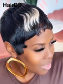 Machine Made pixie straight Summer Trends highlight 100% Human Hair