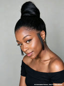 Pre-styled Lace front 13x4 wig Updo ponytail  straight