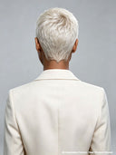 Full lace wig pixie cut silver 100% Human Hair