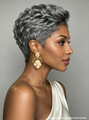 5x5 Lace closure Pixie wig Salt and Pepper for black women