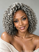 Pixie Wig 5x5 Lace Closure  Salt and Pepper curly bob