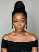 Pre-styled Lace front 13x4 wig Updo ponytail  straight