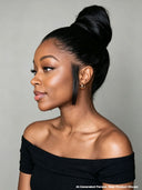 Pre-styled Lace front 13x4 wig Updo ponytail  straight
