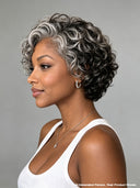 Lace closure 7x5 Pixie wig silver salt and pepper