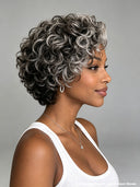 Lace closure 7x5 Pixie wig silver salt and pepper