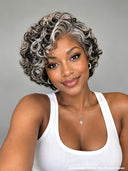 Lace closure 7x5 Pixie wig silver salt and pepper