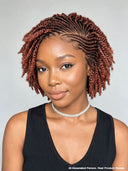 Full lace wig pixie cut brown braided style Synthetic wigs
