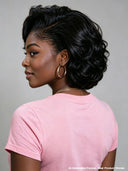 Lace front 13x4 bob wig black wavy