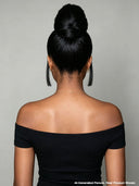 Pre-styled Lace front 13x4 wig Updo ponytail  straight