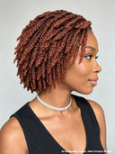 Full lace wig pixie cut brown braided style Synthetic wigs