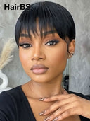 Flash Sale pixie wig straight 100% Human Hair
