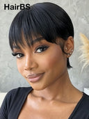 Flash Sale pixie wig straight 100% Human Hair