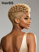 Full lace wig blonde Pixie Cut for black woman