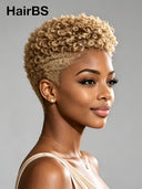 Full lace wig blonde Pixie Cut for black woman