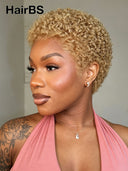Full lace wig pixie afro honey