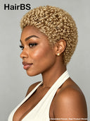 Full lace wig pixie afro honey