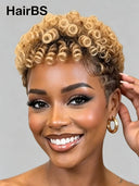 Full lace wig Pixie afro honey for black woman