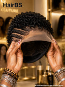 Full lace pixie cut wig black