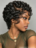 Pixie wig Black side part Full lace 