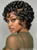 Pixie wig Black side part Full lace 