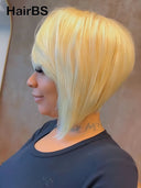 Full lace wig pixie cut blonde for black woman 
