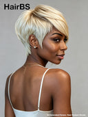 Full lace wig pixie cut blonde for black woman