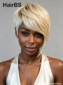 Full lace wig pixie cut blonde for black woman