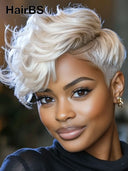 Full lace wig pixie blonde quick weave 100% Human Hair 