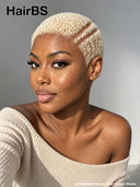 Full lace pixie cut wig blonde afro for black women