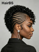 Full Lace with Braided wig black 100% Human Hair 