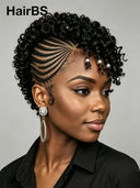 Full Lace with Braided wig black 100% Human Hair 