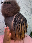 Full Lace wig Pre-styled Updo With Braided afro black