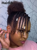 Full Lace wig Pre-styled Updo With Braided afro black