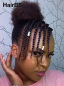 Full Lace wig Pre-styled Updo With Braided afro black