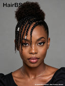 Full Lace wig Pre-styled Updo With Braided afro black