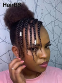 Full Lace wig Pre-styled Updo With Braided afro black