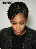 Full Lace wig With Braided pixie wig