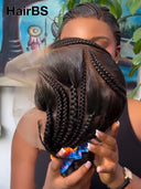 Full Lace wig Pre-styled Updo bun With Braided 