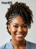Full Lace wig brown With Braided for black woman